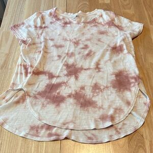 Z Supply Pink Tie-Dye Short Sleeve Tee